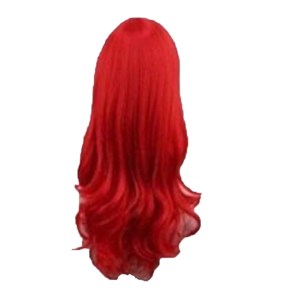 Long Red Lace Front Wig for Women, Middle Part Wavy Colored Wig with Highlight Cap, Heat Resistant Synthetic Wig(Red-3,One Size)