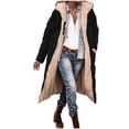 thumbnail image 1 of Long Winter Coats For Women Warm Oversized Reversible Fleece Puffer Shearling Down Jackets Outerwear With Hood, 1 of 5
