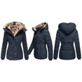 thumbnail image 1 of Long Winter Coats for Women Winter Coats for Women Plus Size Hooded Outerwear Thick Warm Puffer Down Zip up Thick Jacket Windproof Trench Coat Long Sleeve Cardigan for Women, 1 of 4