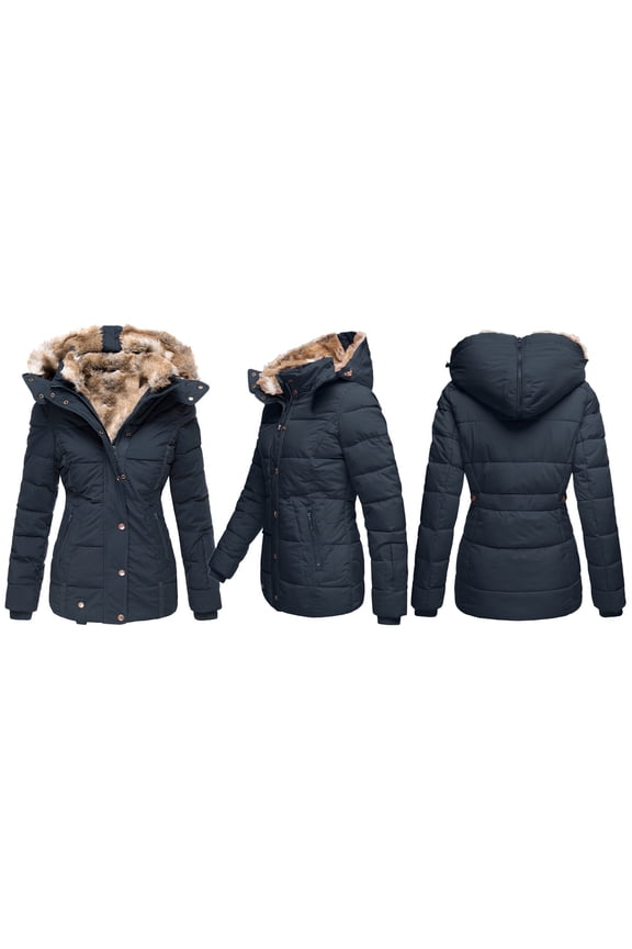 Long Winter Coats for Women Winter Coats for Women Plus Size Hooded Outerwear Thick Warm Puffer Down Zip up Thick Jacket Windproof Trench Coat Long Sleeve Cardigan for Women