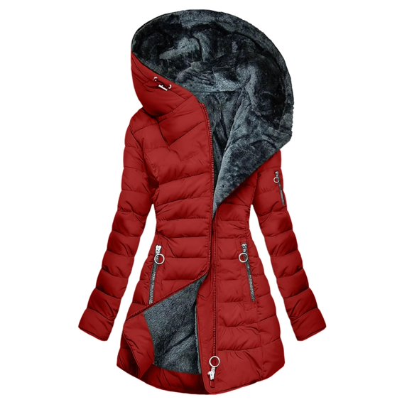 Long Winter Coats for Women Fleece Lined Puffer Jacket Oversized Waterproof Thicken Parka Outwear with Zip Pockets