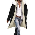 thumbnail image 1 of Long Winter Coats for Women Puffer Reversible Padded Down Jackets Thicken Fleece Shearling Jackets Outerwear with Hood, 1 of 9