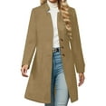 thumbnail image 1 of Long Winter Trench Coat Overcoat For Ladies With Slim Fit Design Color: Khaki Size: XXL, 1 of 7