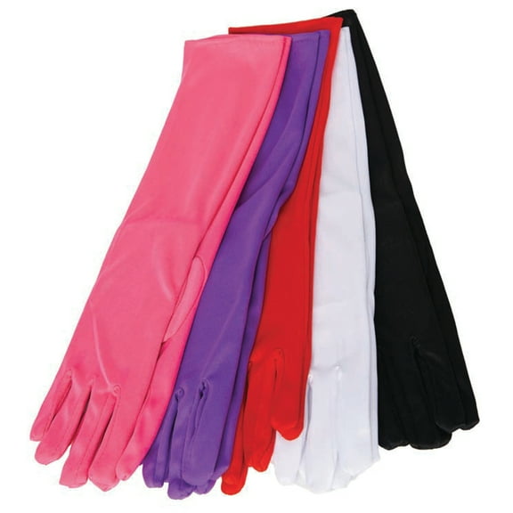 Underwraps Women's Pink Long Gloves - Halloween Accessories for Men & Women, Nylon Cosplay Gloves for Themed Events, Dress Up Outfit