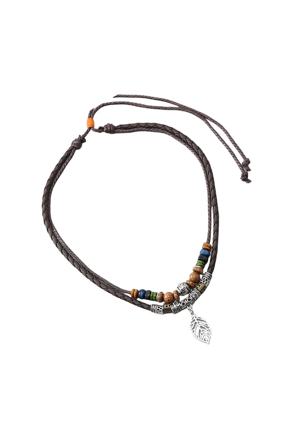 Vintage Wooden Bead Long Necklace Adjustable Multilayered Chain For Women Natural Materials Jewelry Accessory