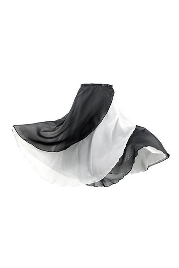 Long Wrap Ballet Skirt Women Chiffon Ballet Dress 2 Layers Skirts Ladies Girls Two Layers Double Color Dance Wrap Skirt