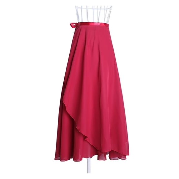 Long Wrap Ballet Skirt Women Chiffon Ballet Dress 2 Layers Skirts Ladies Girls Two Layers Double Color Dance Wrap