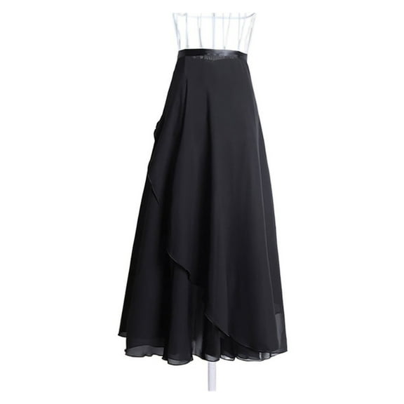 Long Wrap Ballet Skirt Women Chiffon Ballet Dress 2 Layers Skirts Ladies Girls Two Layers Double Color Dance Wrap