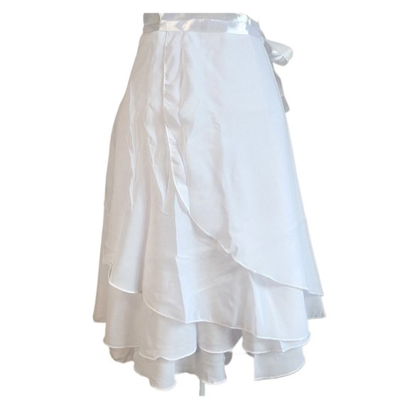 Long Wrap Ballet Skirt Women Lyrical Chiffon Ballet Dress 2 Layers Skirts Ladies Girls Two Layers Double Color Dance Wrap