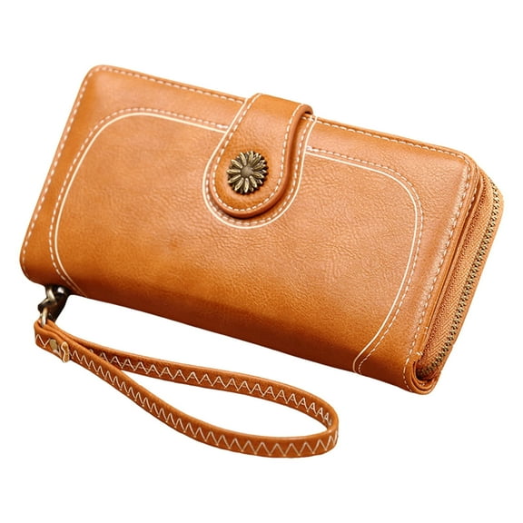Long Wristlet Wallets for Women RFID Blocking Vegan Leather Large Capacity Card Holder Phone Clutch