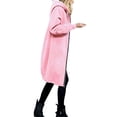 thumbnail image 1 of Long Zip Up Hoodies for Women Casual Solid Color Long Sleeve Full Zip up Knee Length Tunic Sweatshirts Loose Oversized Hooded Pullover Tops Trendy Fall Jackets Tops with Pockets, 1 of 2