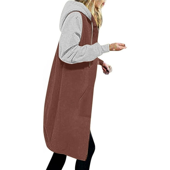 Long Zip Up Hoodies for Women Cotton,Zip Up Hoodies for Women Long Tunic Sweatshirts Plus Size Long Sleeve Casual Drawstring Hooded Sweatshirt Jacket