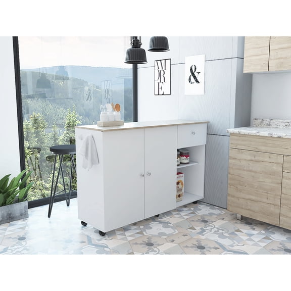 Long and Narrow Countertop Kitchen Island Cart / Fit Any Kitchen Corner