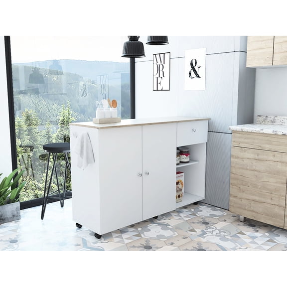 Long countertop surface | Useful in small kitchens or dining areas | Enjoy stable mobility and elegant style