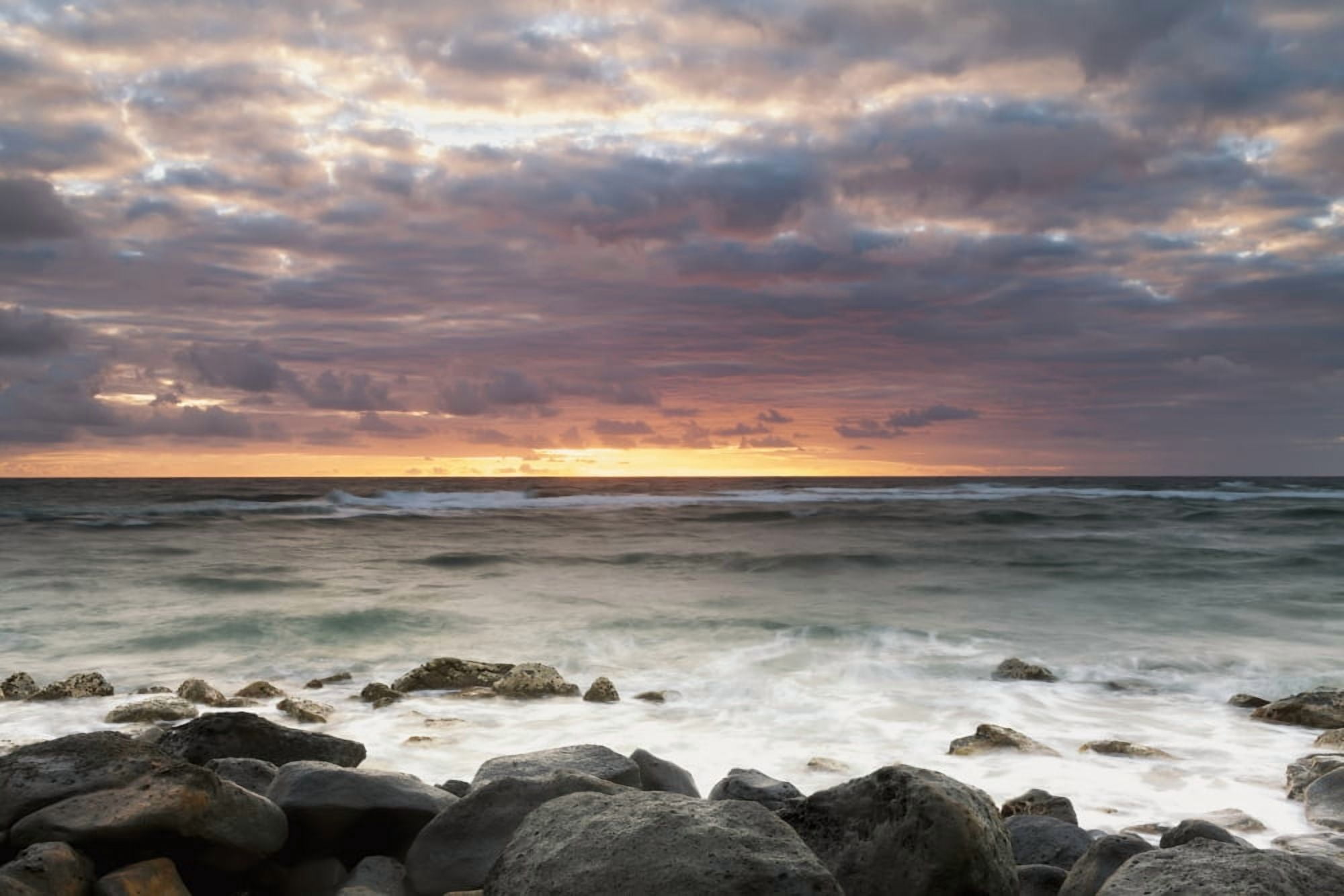 Long exposure of the surf along Wailua Beach Wailua Kauai Hawaii United States of America Canvas Art - Ian Ludwig Design Pics (19 x 12)