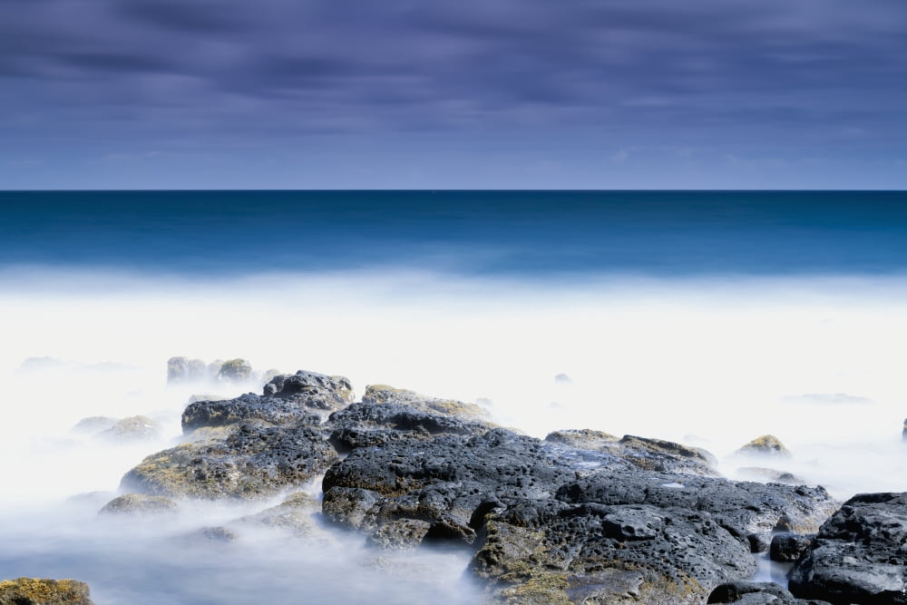 Long exposure surf at the Ahukini State Park Lydgate Kauai Hawaii United States of America Canvas Art - Ian Ludwig Design Pics (19 x 12)