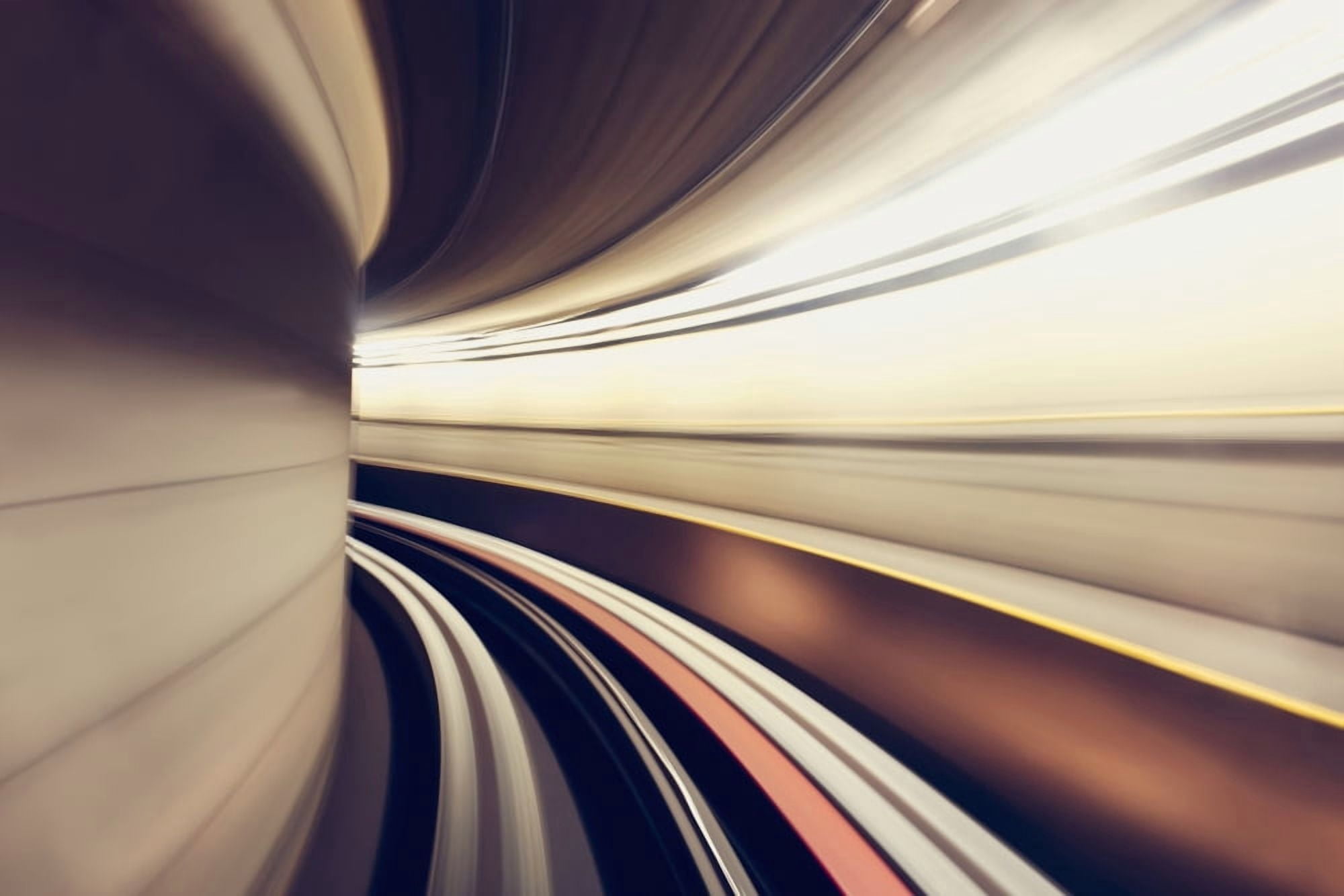 Long exposure while taking underground transportaion giving a time warp feel Seattle Washington United States of America Canvas Art - Ian Ludwig Design Pics (38 x 24)