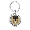 thumbnail image 1 of Long-haired Rough Collie Pet Animal Rotating Keychain Metal Keyring Holder, 1 of 2