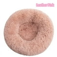 thumbnail image 1 of Long haired ultra soft pet cat bed plush washable calming bed donut bed comfortable sleeping artifact (Leather Pink,40cm), 1 of 7