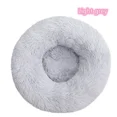 thumbnail image 1 of Long haired ultra soft pet cat bed plush washable calming bed donut bed comfortable sleeping artifact (Light Grey,50cm), 1 of 7