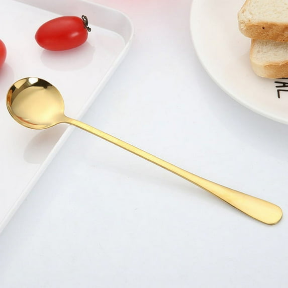 Long-handled Ice Tea Spoon, Cocktail Stir Spoons, Stainless Steel Coffee Spoons, Colored Ice Cream Scoop