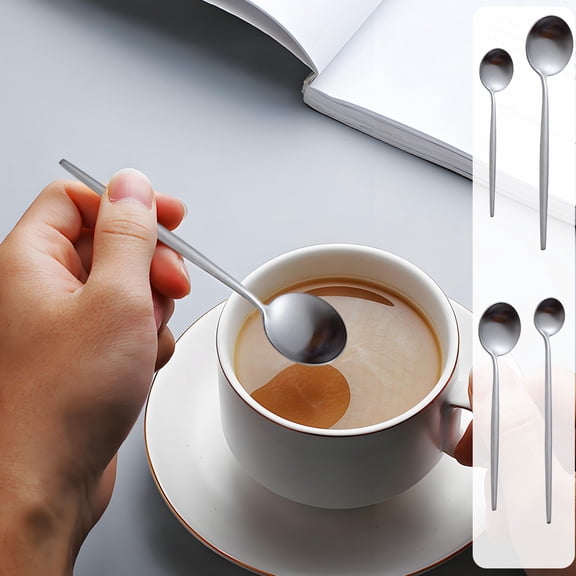 Long-handled Stainless Steel Coffee And Iced Tea Stirring Spoon Sturdy And Dishwasher-harmless Utensil, Perfect For Desserts, Beverages And Daily Dining At Home, 1pc, by UKHCCC