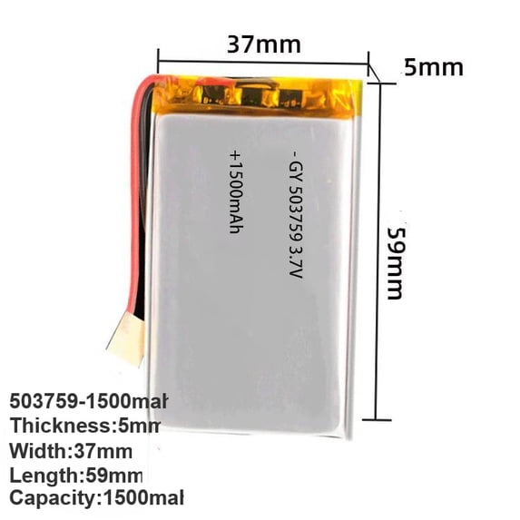 Long-lasting 3.7V Lipo Polymer Battery for Smart Bracelet LED Light