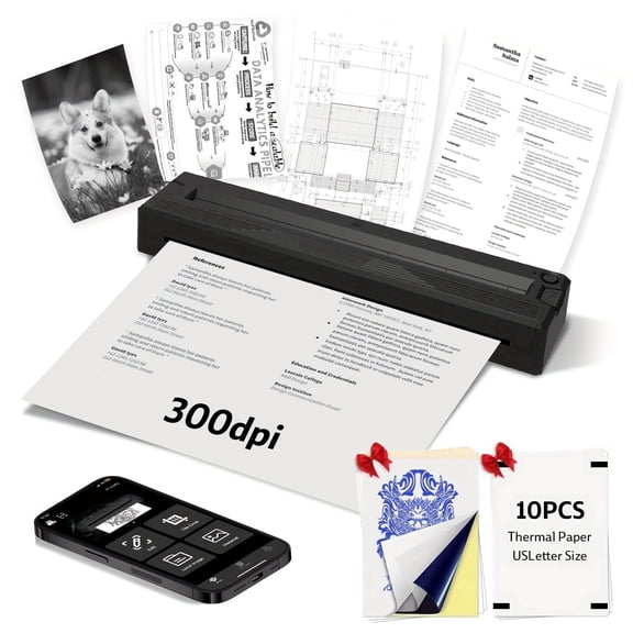 DODOXCX Portable Wireless Thermal Printer, Handheld Bluetooth Printer for Document, Note, Label & Photo Printing with Mobile App, Ideal for Home Office Travel