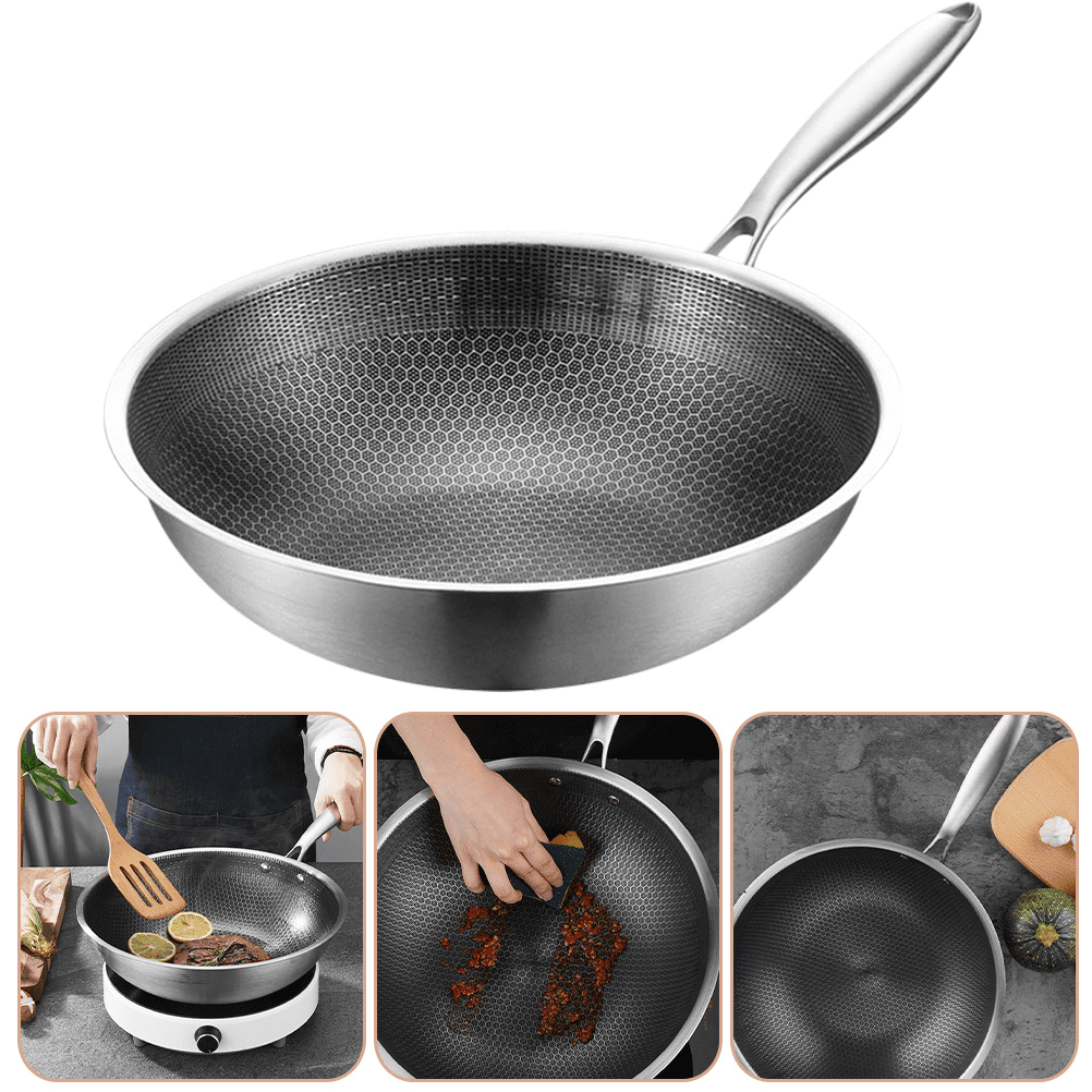 Longlasting and durable stainless steel induction frying pan with