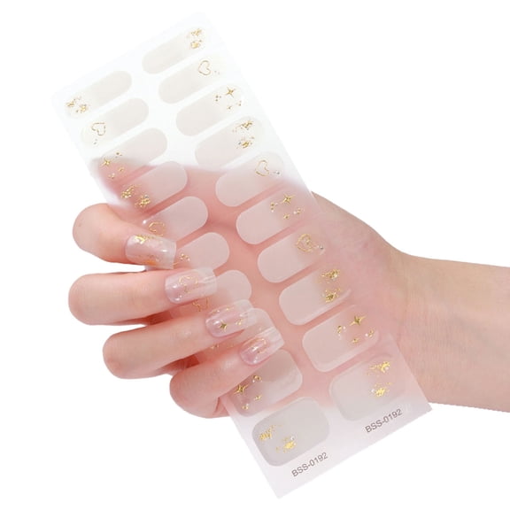 Long-lasting nail strips, 20 nail coatings, nail stickers, gel nail strips, easy to apply and remove