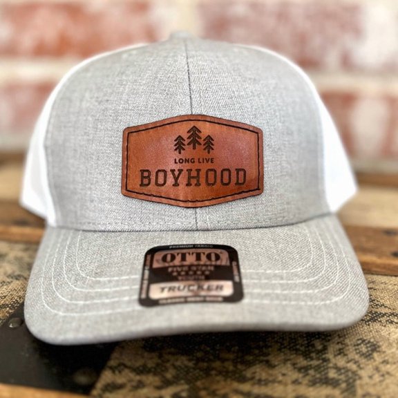 Long live Boyhood stitched leather patch youth Hat (age approx. 5-10)