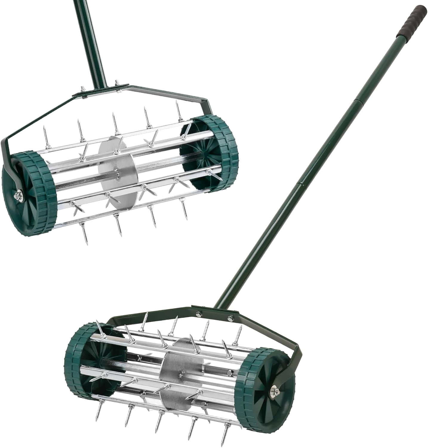 Long nail rolling lawn aerator. Heavy duty manual push aerator lawn tool, garden and yard soil health tool Different colors to choose from