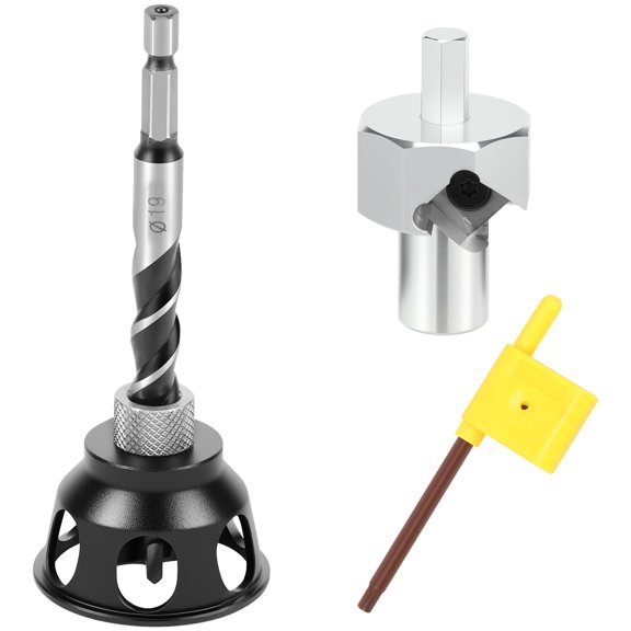 Long or Short Style Aluminum Alloy Drill Bit Punch Locator Set High Strength Precise Chamfer Reamer Tool Drill Bit Set for Woodworking