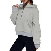 Long sleeve Half-Zip Hoodies for Women Oversized Pullover Sweatshirts