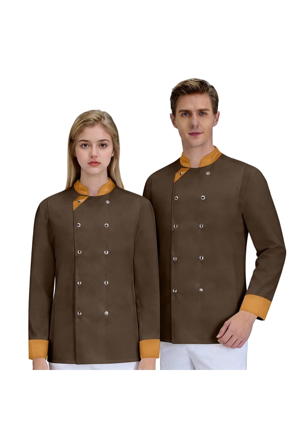 Long-sleeve chef jacket, lightweight buttoned chef uniform