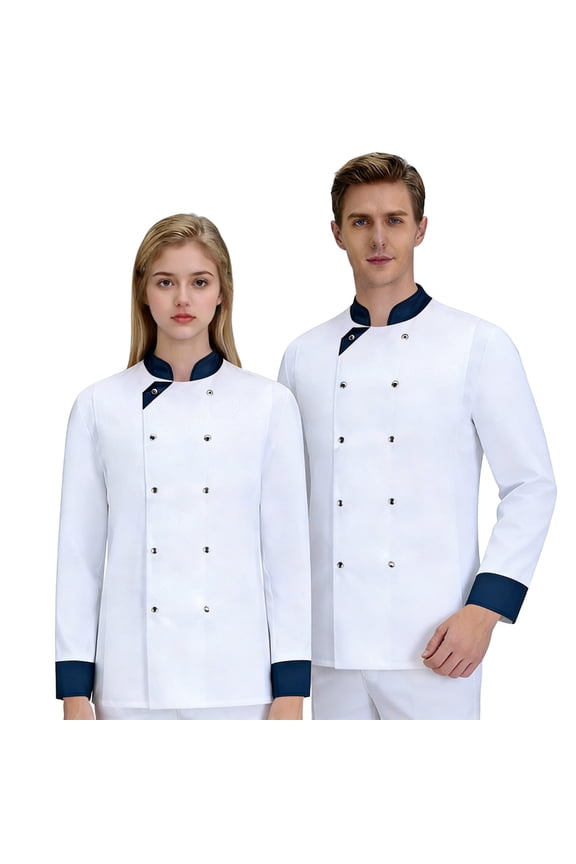 Long-sleeve chef jacket, lightweight buttoned chef uniform