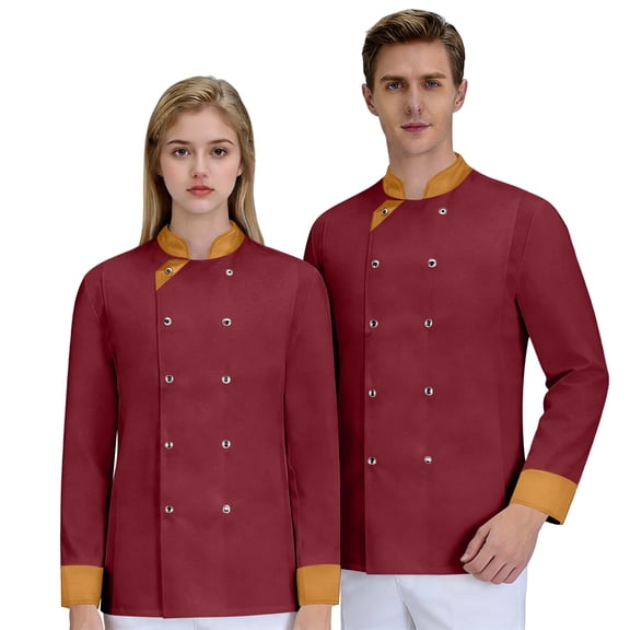 Long-sleeve chef jacket, lightweight buttoned chef uniform