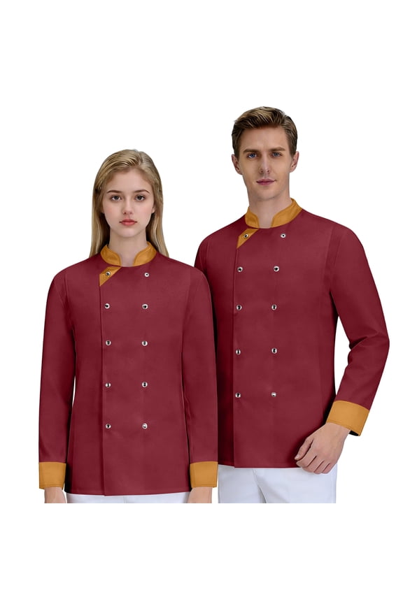 Long-sleeve chef jacket, lightweight buttoned chef uniform
