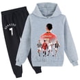 thumbnail image 1 of Long sleeve hoodie and sweatpants set, kids' size, Cristiano Ronaldo graphic, cozy fabric., 1 of 3