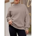 thumbnail image 1 of Long-sleeved High Neck Sweatshirt (S, ChampagneBeige), 1 of 10