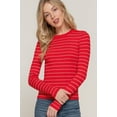 thumbnail image 1 of Long slv crew neck stripe sweater, 1 of 5