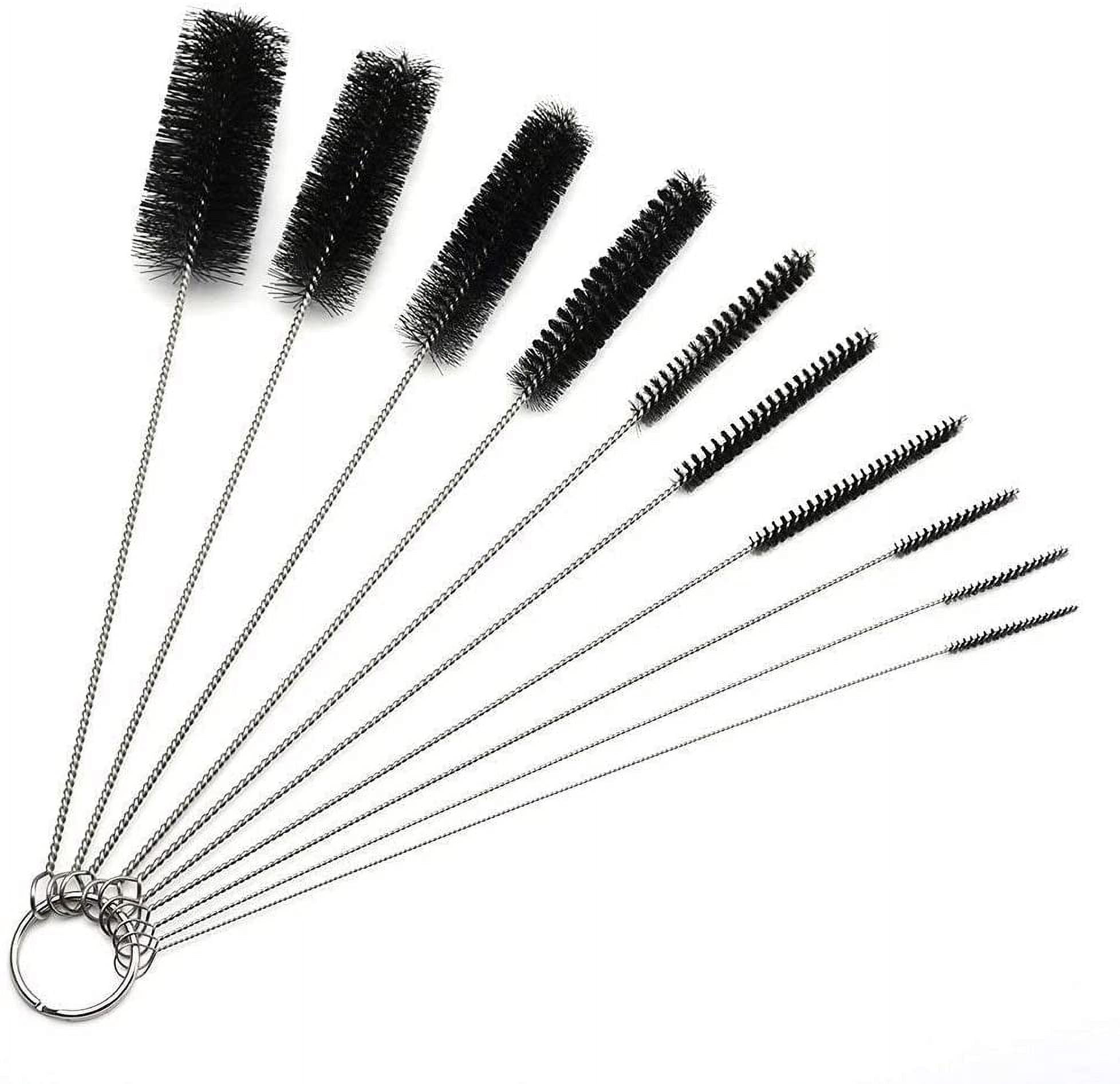 Long straw brush, nylon pipe cleaner 8.2-inch, 10 different diameters, 10-piece set