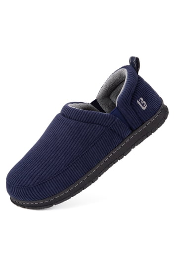 Men\'s Dark Blue Flat Cozy Memory Foam Anti Skid Soft Slip On House Slipper Shoes Men main image 4