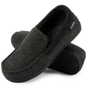 LB LONGBAY SINCE 1997 LongBay Men's Cozy Moccasin Slippers Loafer House Shoes with Memory Foam and Rubber Sole for Indoor Outdoor
