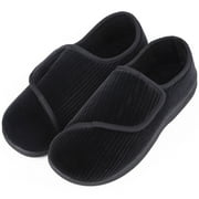 LB LONGBAY SINCE 1997 LongBay Men's Memory Foam Diabetic Slippers Comfy Warm Plush Fleece Arthritis Edema Swollen House Shoes
