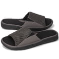 thumbnail image 1 of LongBay Men's Memory Foam Slide Slippers Breathable House Shoes Slip-On Open Toe Slippers, 1 of 6