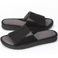 thumbnail image 1 of LongBay Men's Memory Foam Slide Slippers - Adjustable Open Toe House Shoes with Breathable Mesh for Indoor Outdoor, 1 of 6
