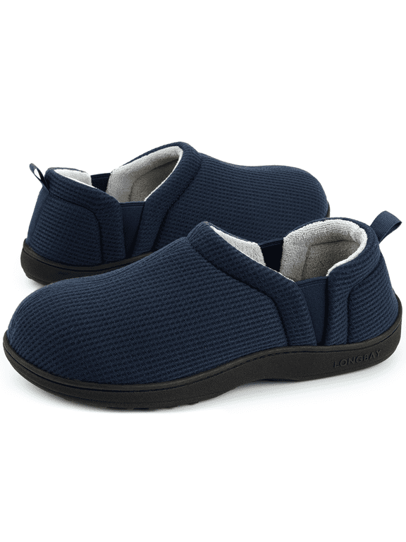 Men's Slippers Warm Bedroom House Shoes Slip-On Memory Foam Winter House Slippers for Indoor Outdoor