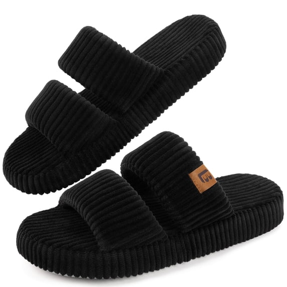 LongBay Slippers for Women Memory Foam Open Toe Slide Indoor House Shoes Slip On Bedroom Comfy Gift