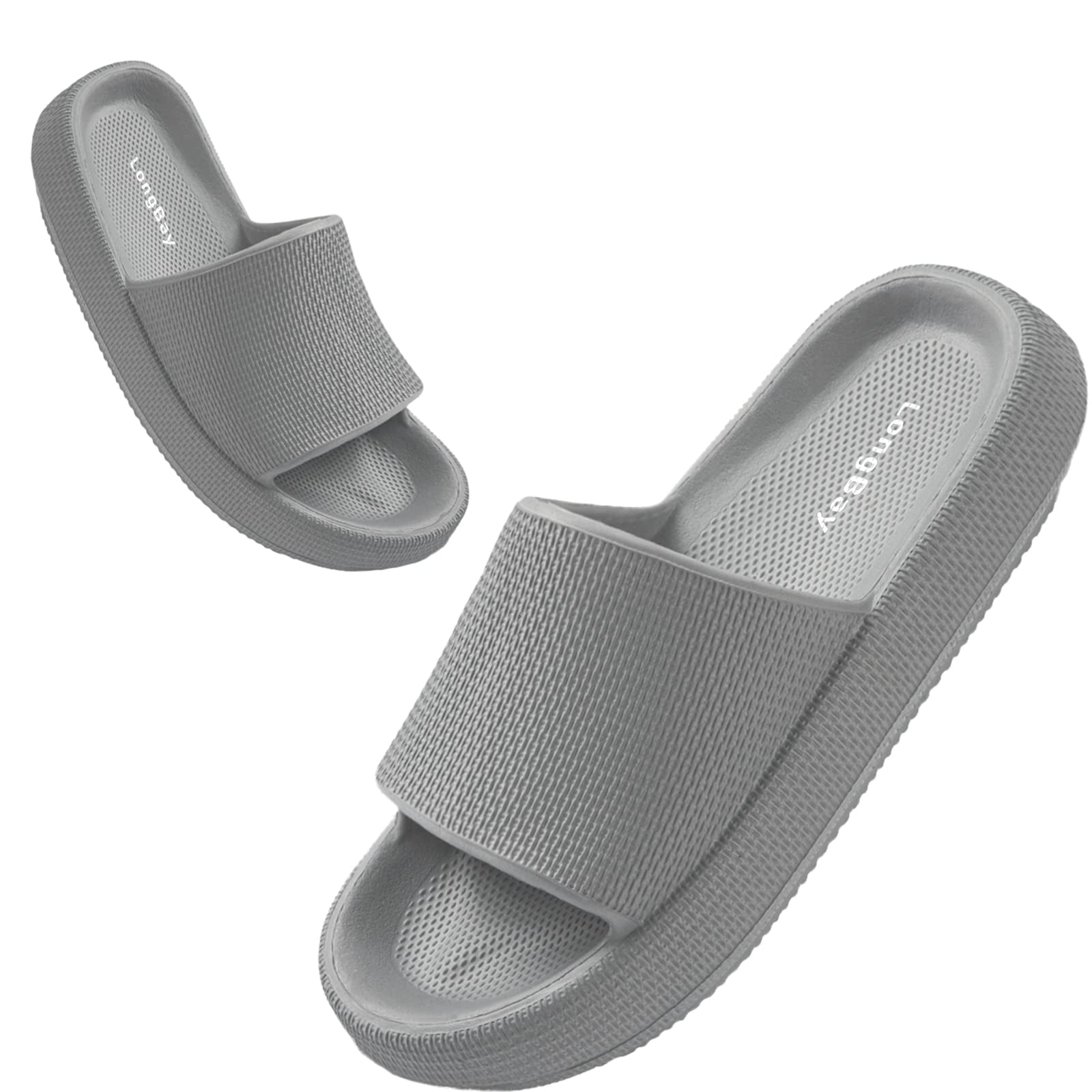 LongBay Unisex Cloud Slides for Women Men, Comfy Pillow Slippers with ...